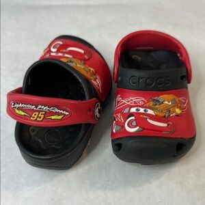 CROCS Kids Red and Black Cars Clogs